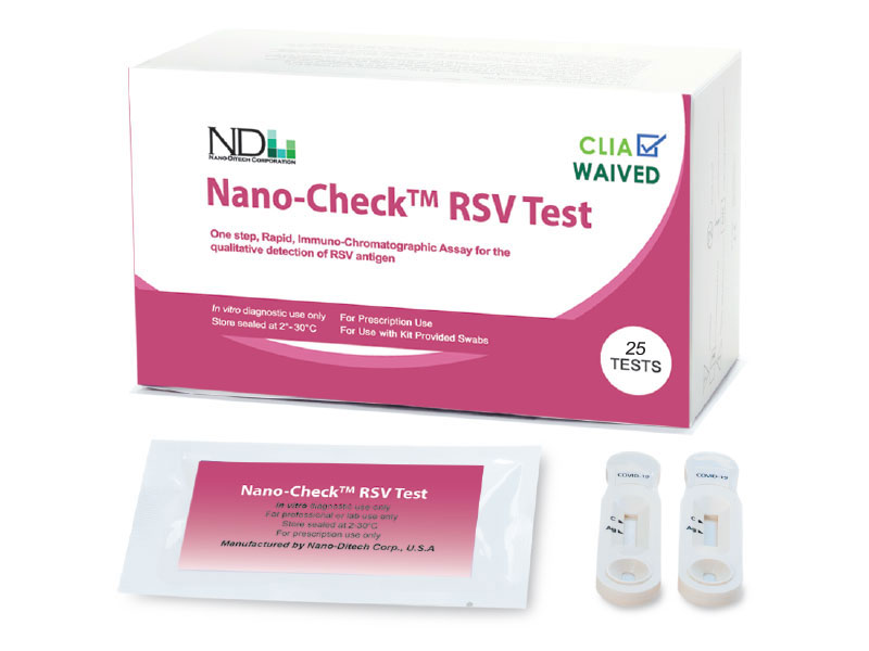 Rapid Test Kit Nano-Check® Infectious Disease Immunoassay Respiratory Syncytial Virus Test (RSV) Nasopharyngeal Swab / Nasopharyngeal Wash / Nasopharyngeal Aspirate Sample 30 Tests CLIA Waived 25/KT 10KT/CS) by Nano-Ditech Corporation  ID MD8152